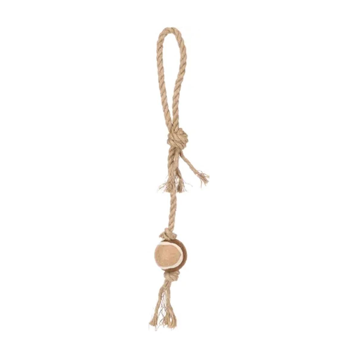 Flamingo Kush Corde à tirer avec balle et poignée brun pour chien 46 cm, Flamingo à Casablanca