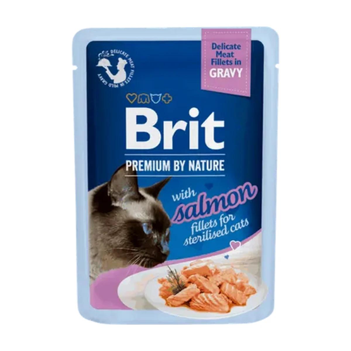 Brit Premium Delicate Fillets pâtée en sauce pour chat stérilisé au saumon 85 g