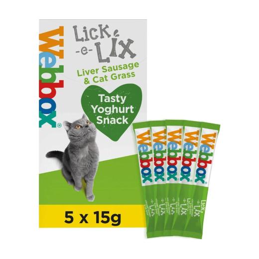 Webbox Lick-e-lix Liver sausage & Cat grass 5x15 g, Webbox à Casablanca