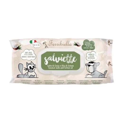Ferribiella Lingettes nettoyantes pour chien coco et coton 40 pièces, Ferribiella à Casablanca