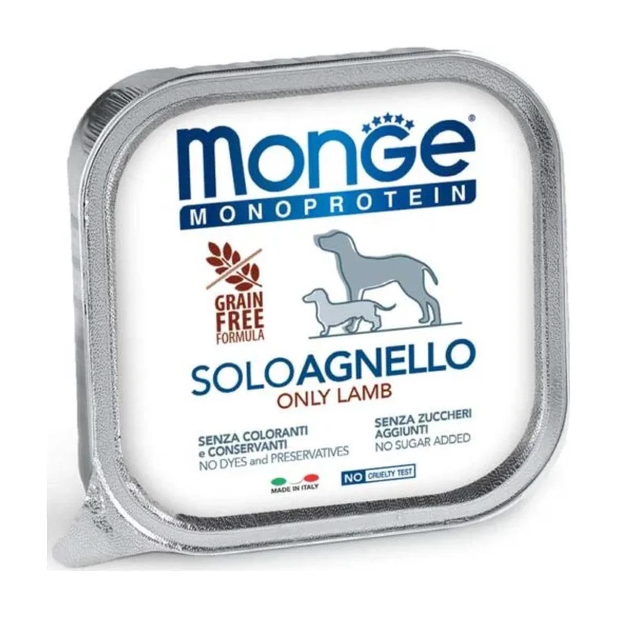 Monge Pâtée Monoprotein Solo Agneau pour Chien Grain Free 150 g, Monge à Casablanca