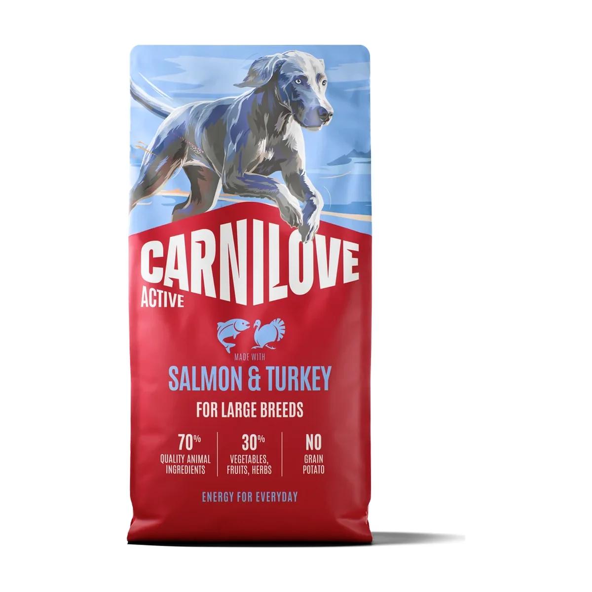 Carnilove Active croquettes pour chien adulte de grande race au saumon et à la dinde 12 kg