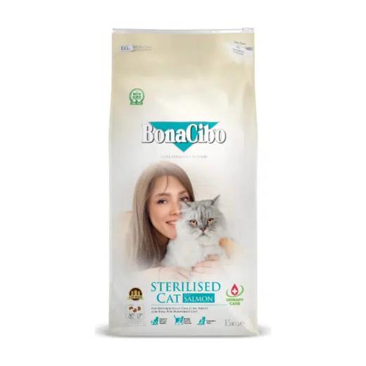 Bonacibo Sterilized croquettes Low Grain light au saumon pour chat 2 kg