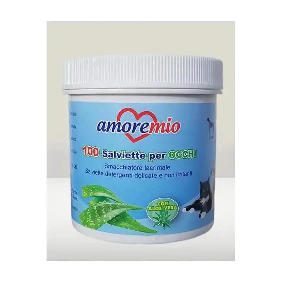 Amore Mio Lingettes pour nettoyer les yeux et les oreilles du chien et du chat 100 pièces