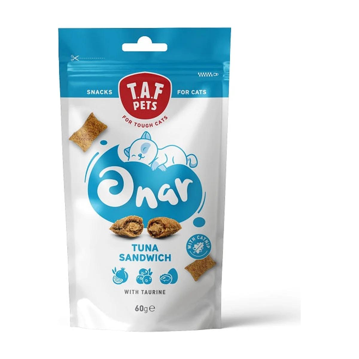 Onar Cat Snacks au thon, friandises croustillantes fourrées pour chat 60 g