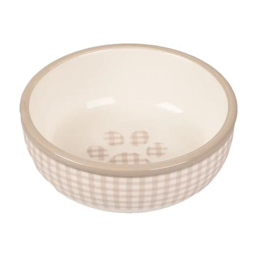 Flamingo Mylo Gamelle ronde en céramique beige et blanc pour chat 360 ml, Flamingo à Casablanca