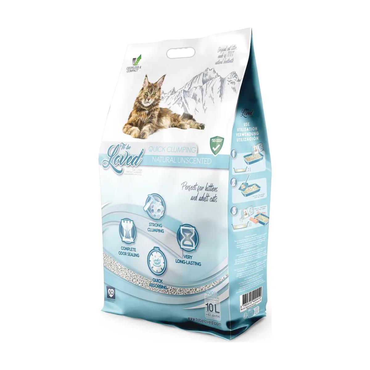 Tobeloved Quick litière agglomérante naturelle sans parfum 10 L