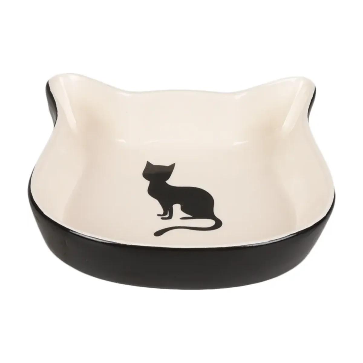 Flamingo Nala Gamelle tête de chat en céramique noir et blanc 220 ml, Flamingo à Casablanca