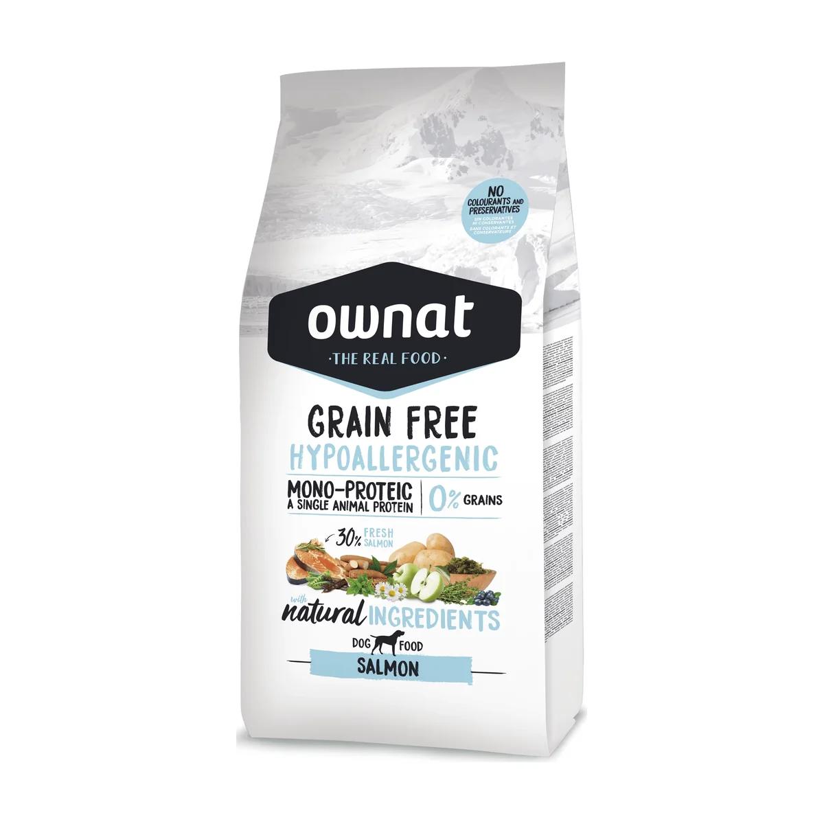 Ownat Grain Free croquettes hypoallergéniques au saumon pour chien 12 kg
