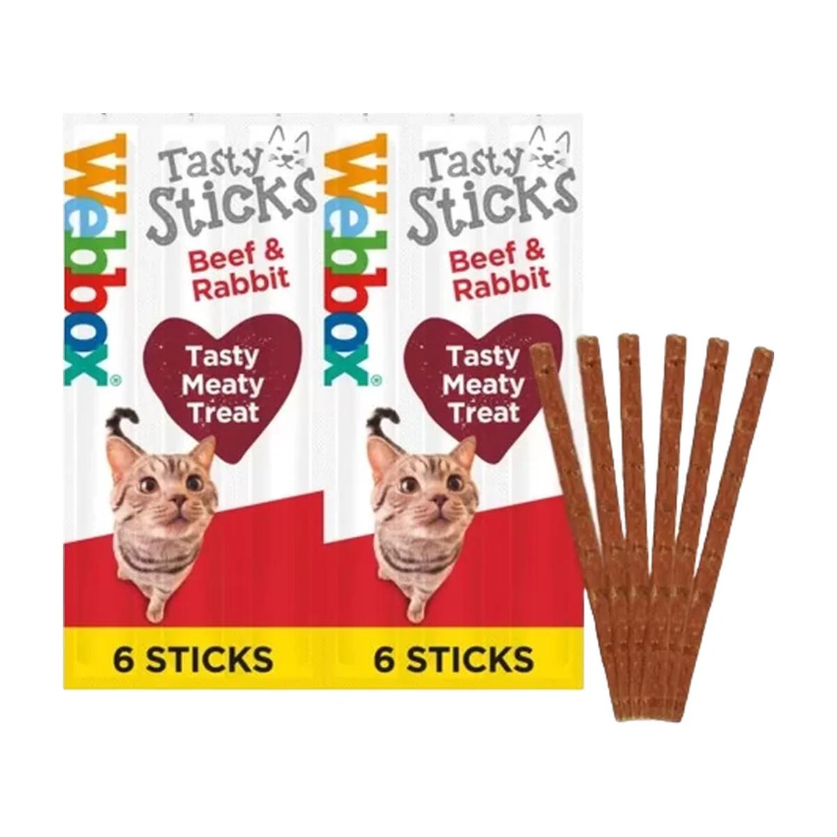Webbox Tasty Sticks Beef & Rabbit Cat Treats 30 g (6 pcs)