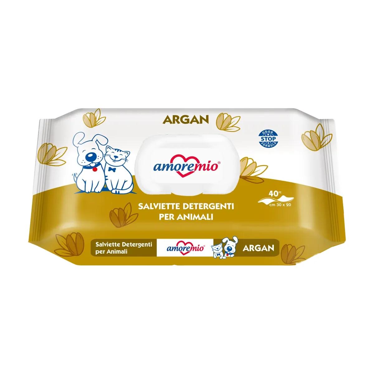 Amore Mio Lingettes à l'argan pour chien et chat x 40