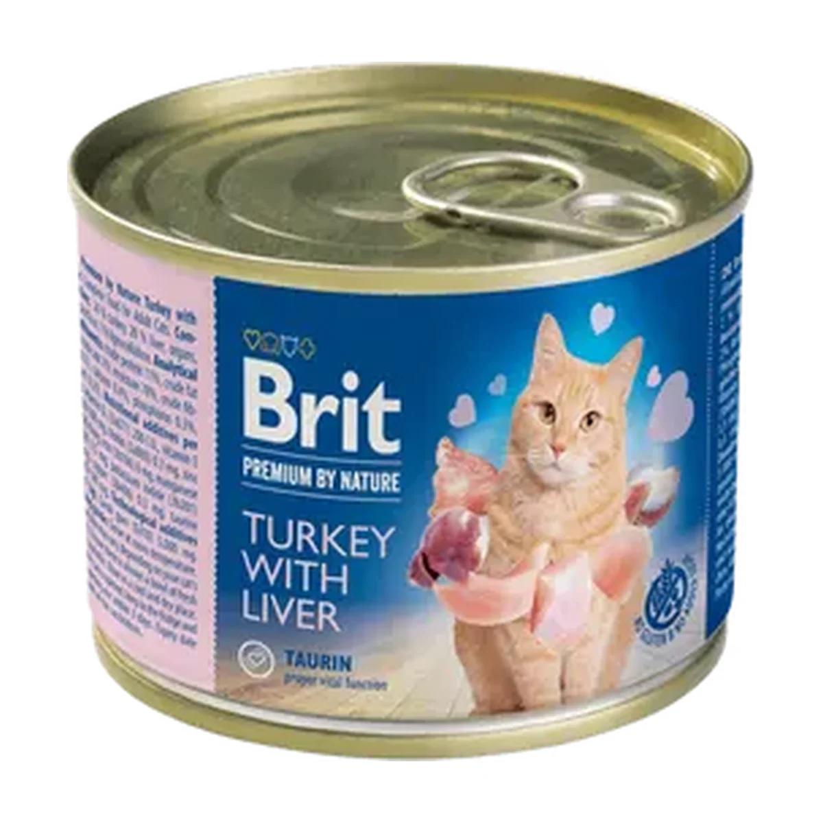 Brit Premium by Nature pâtée pour chat adulte à la dinde et au foie 200 g
