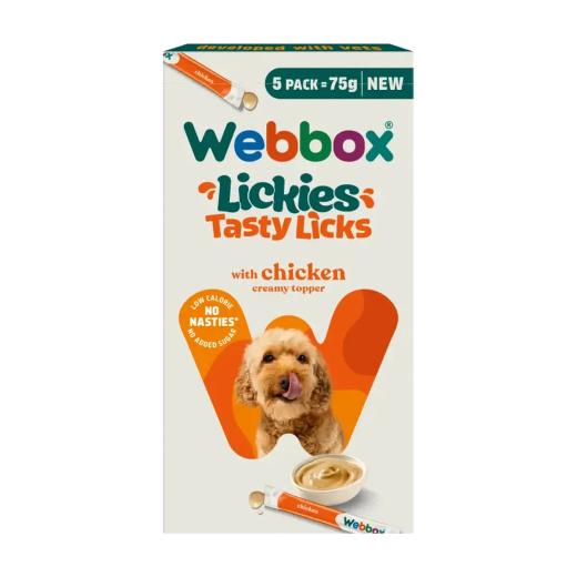 Webbox Lickies Tasty Licks Friandises crémeuses au poulet pour chien 5 x 15 g, Webbox à Casablanca