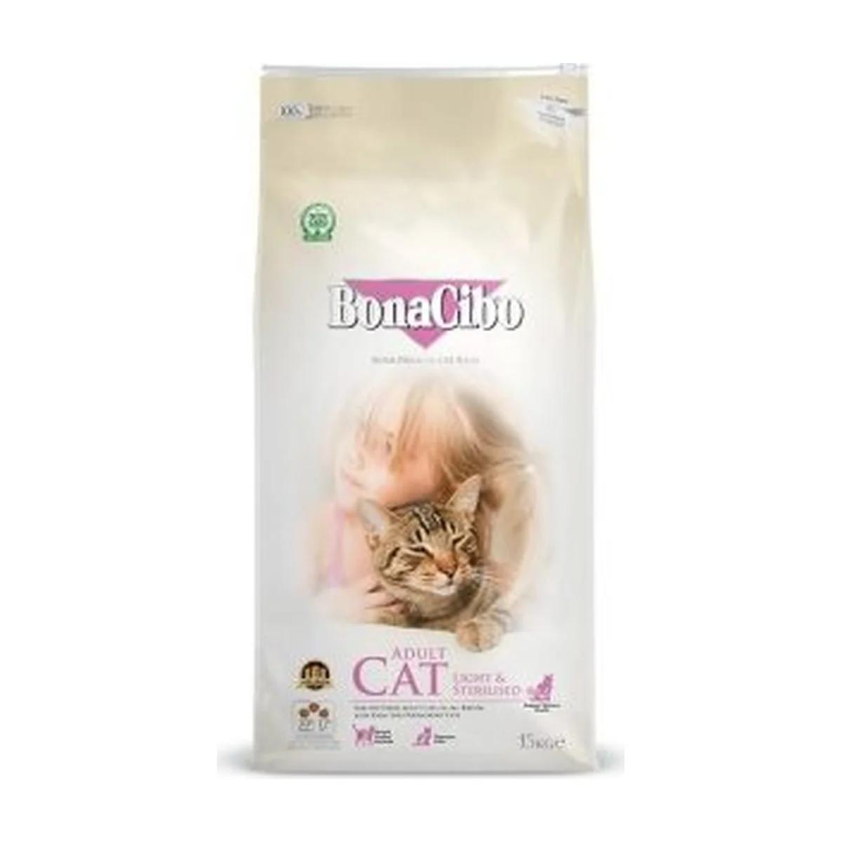BonaCibo Croquettes Low Grain Light pour chats avec embonpoint ou stérilisés 2 kg