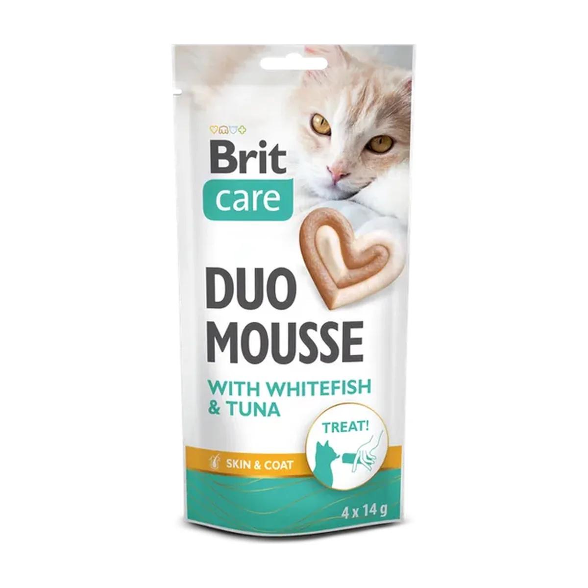 Brit Care Duo Friandise Mousse au Poisson Blanc & Thon pour Chat 4x14 g