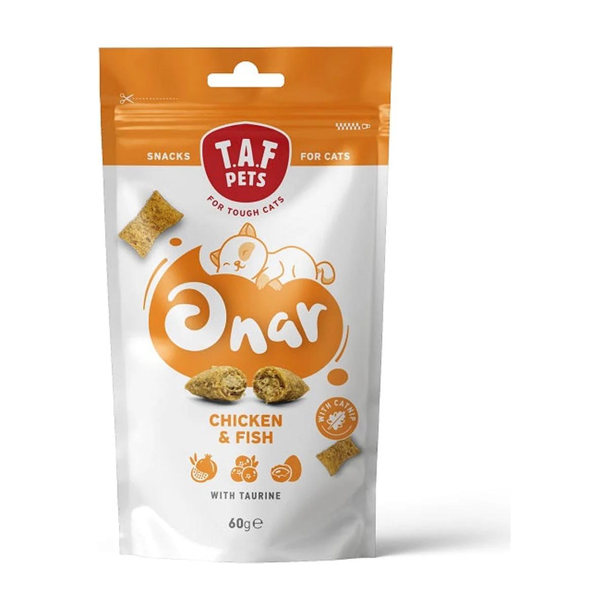 Onar Cat Snacks poulet et poisson, friandises croustillantes fourrées pour chat 60 g, Onar à Casablanca