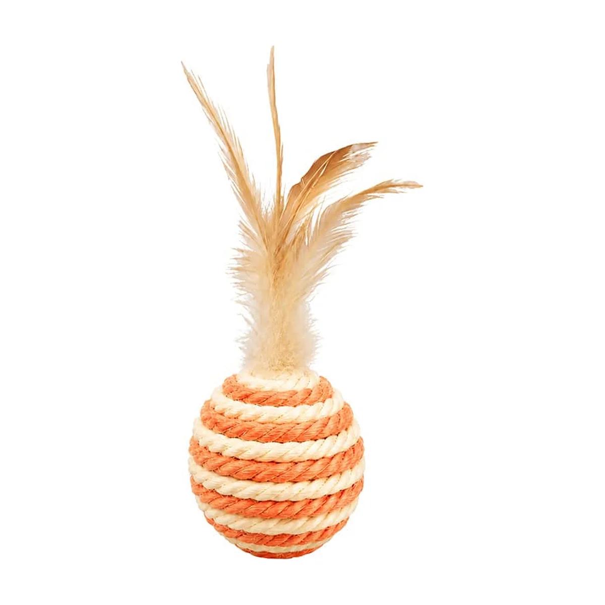 Jouet pour Chat-Balle Interactive à Plumes Orange