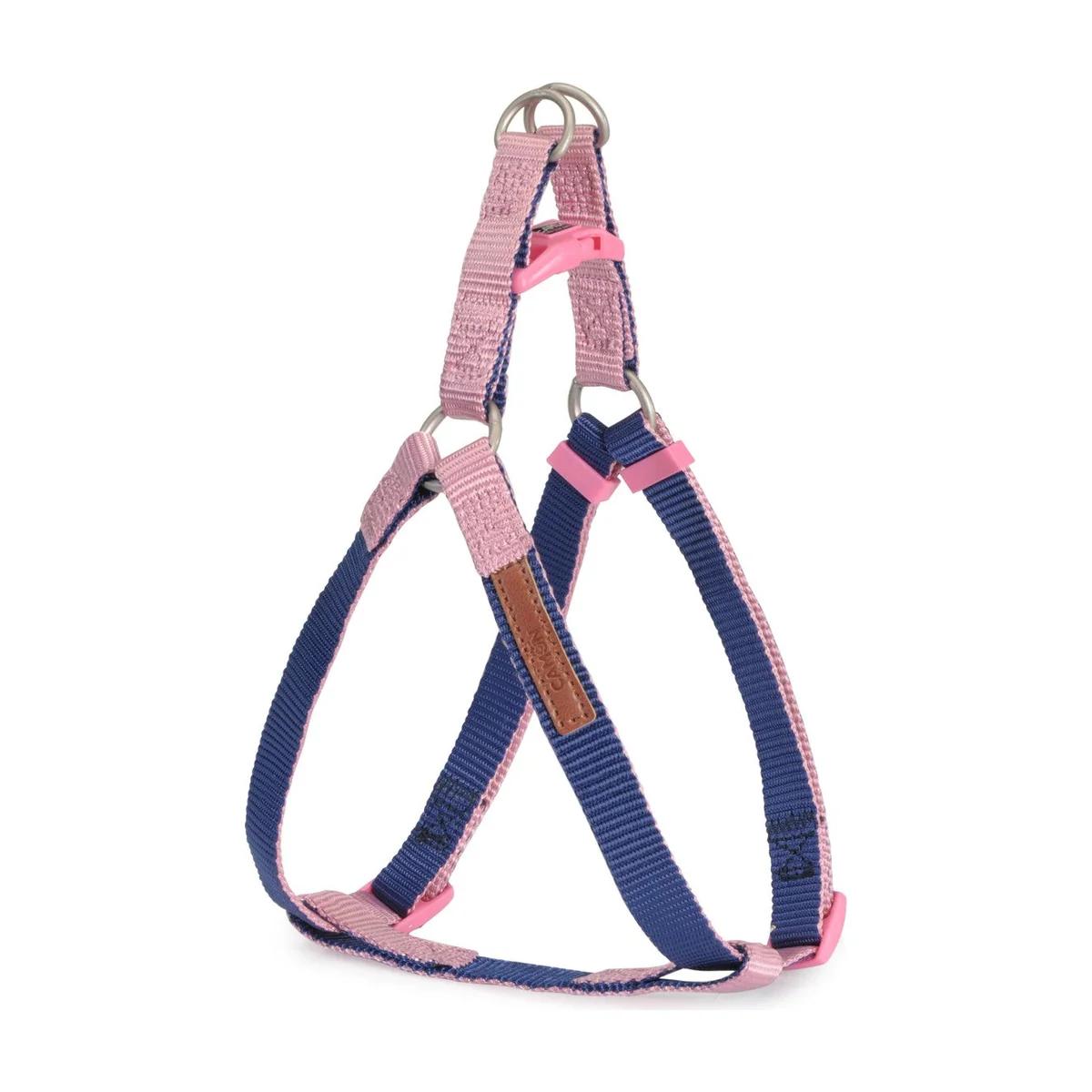 Harnais Double Premium One Touch rose et bleu taille XL (25x600 / 1000 mm)