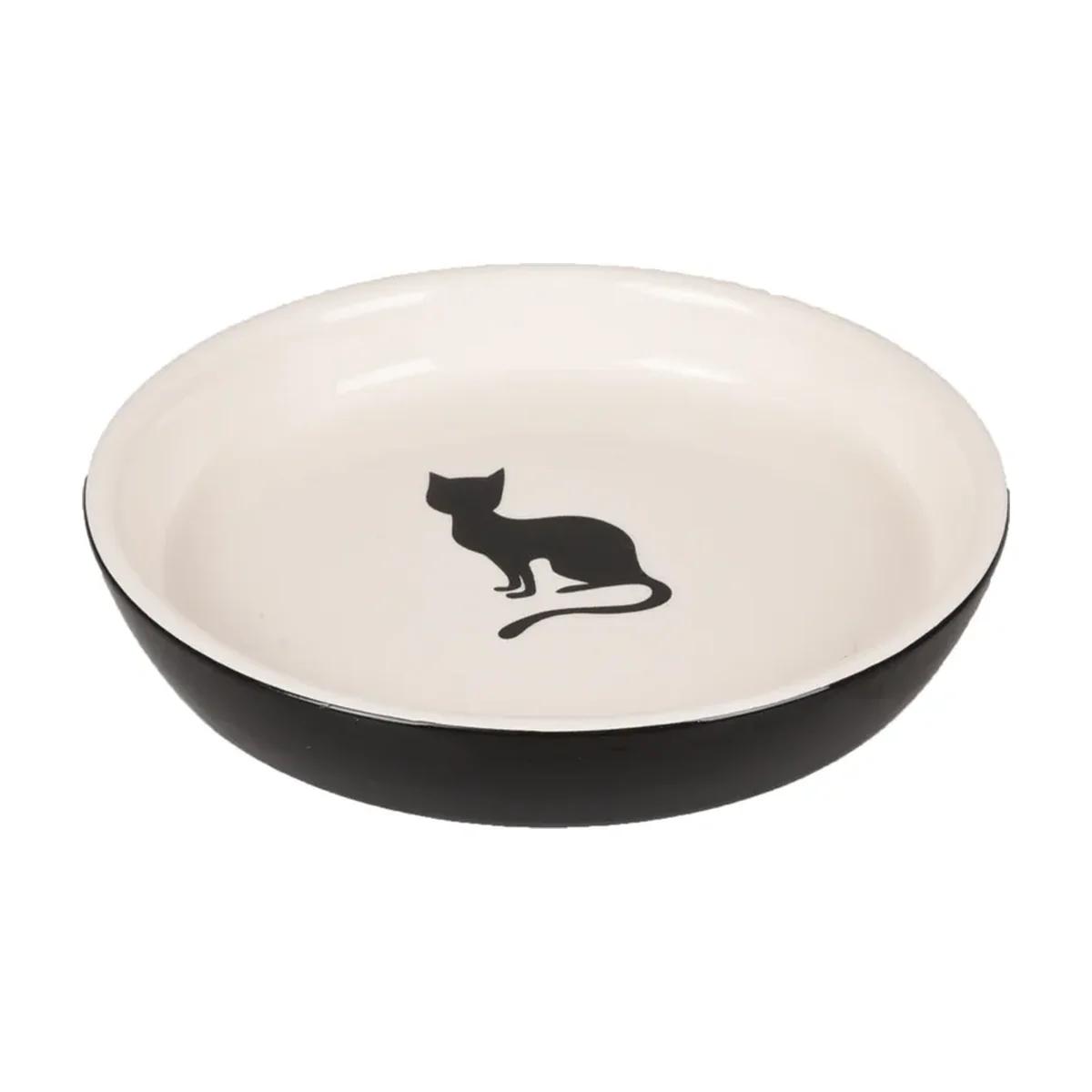 Flamingo Nala Plat rond en céramique noir et blanc pour chat 180 ml, Flamingo à Casablanca