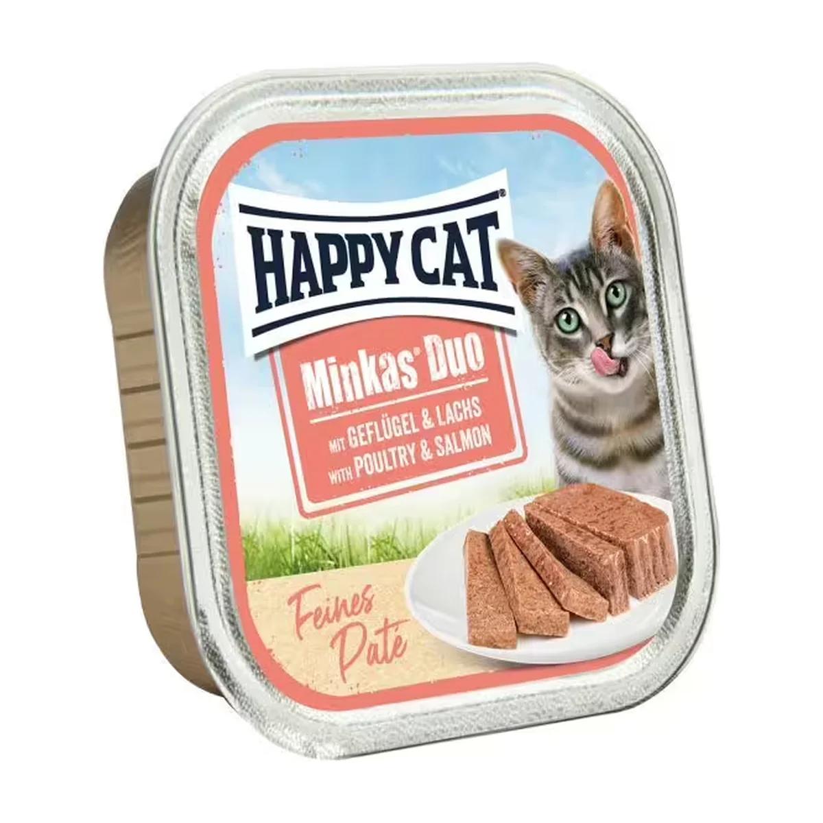 Happy Cat Minkas Duo pâtée pour chat volaille et saumon 100 g