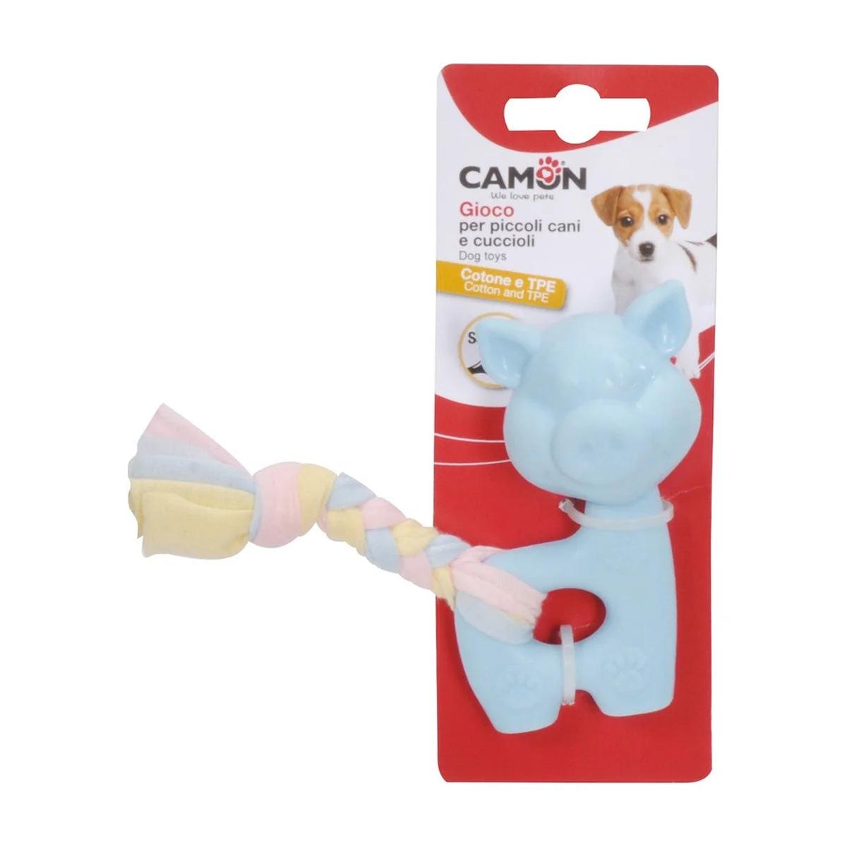 Camon Jouet pour chien en TPE petits animaux avec tresse en coton et couineur 10 cm