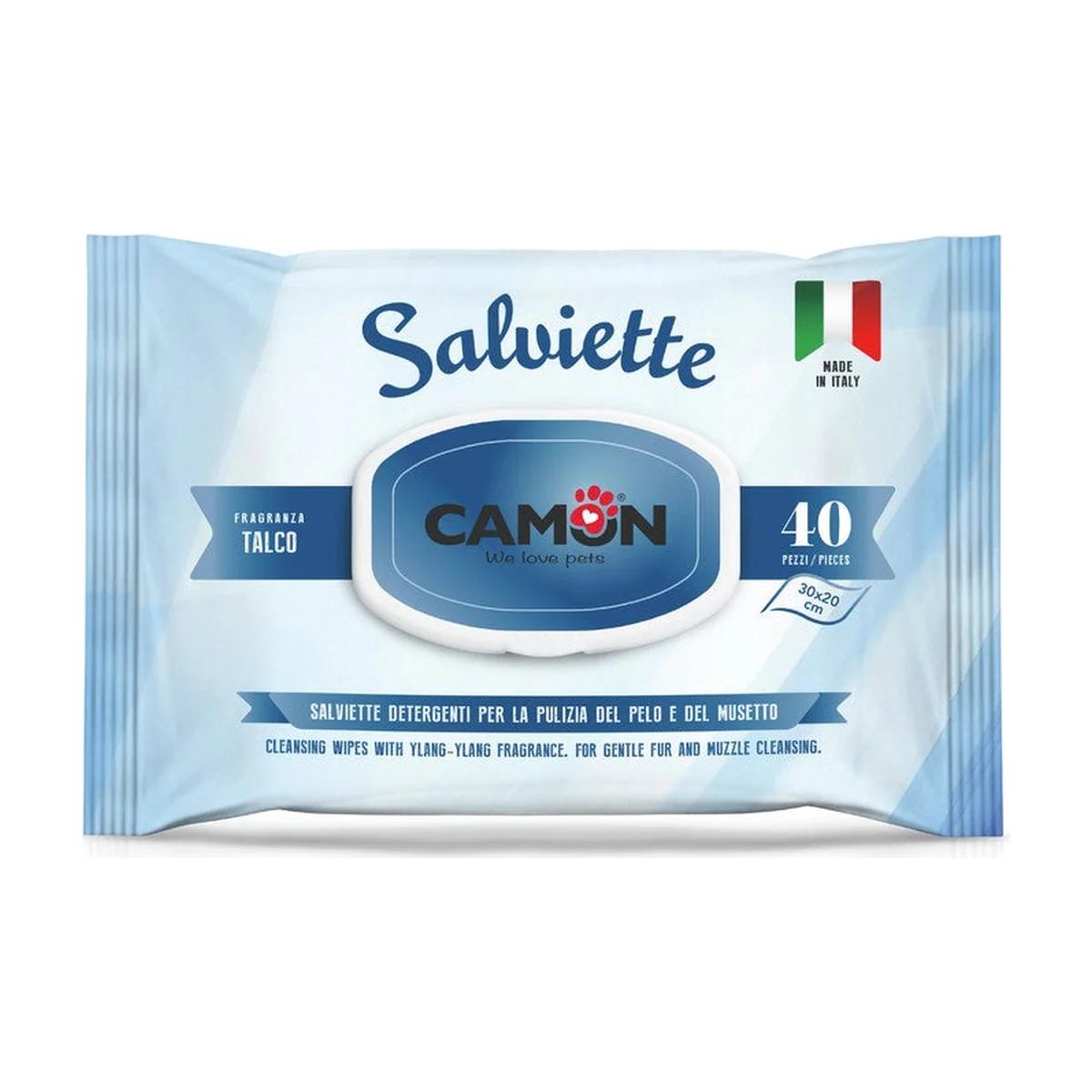 Camon Lingettes parfum poudre de talc pour chien et chat, 40 pièces, Camon à Casablanca