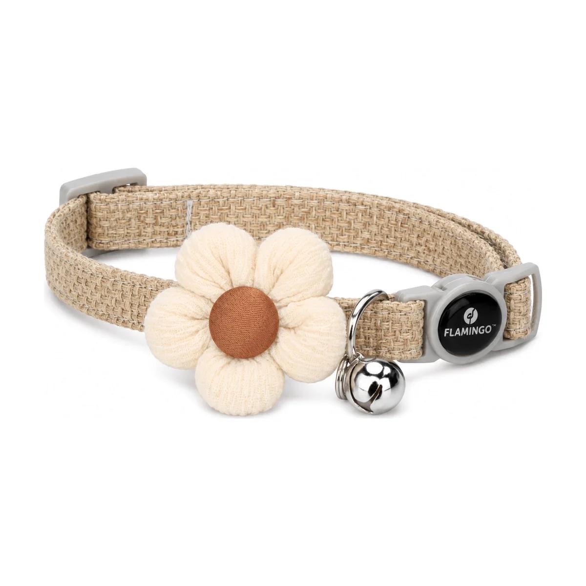 Collier pour Chat avec Fleur et Clochette Flamingo – Beige, Flamingo à Casablanca