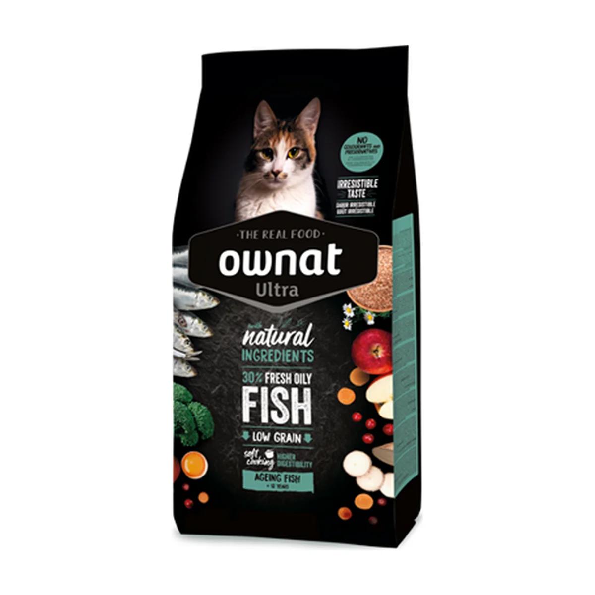 Ownat Ultra Croquettes pour chat senior Ageing au poisson 3 kg