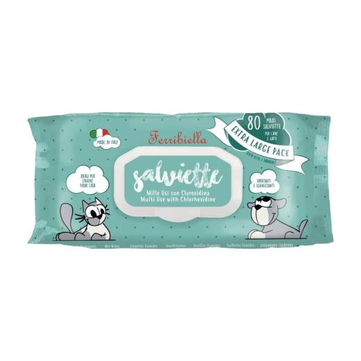 Ferribiella Lingettes multi-usage à la chlorhexidine pour chien et chat, 80 pièces, Ferribiella à Casablanca