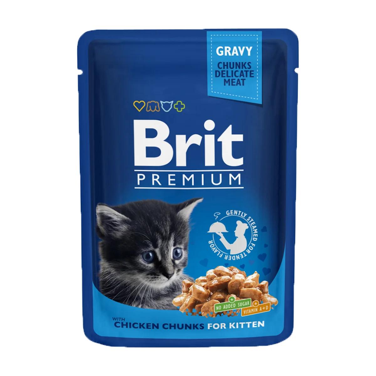 Brit Premium pâtée en sachet pour chaton, morceaux de poulet 100 g