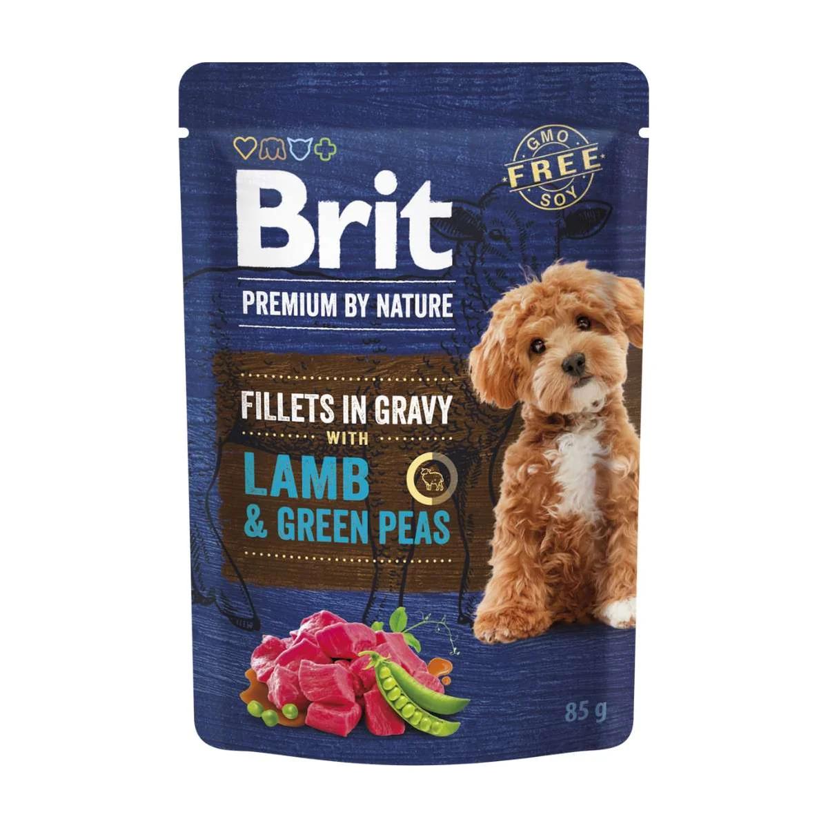 Brit Premium by Nature Dog Fillets in Gravy Lamp & Green Peas (Agneau et Petits Pois) 85 g