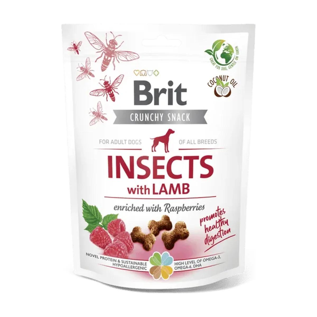 Brit Care Crunchy Cracker friandises aux insectes et à l'agneau, framboises, 200 g