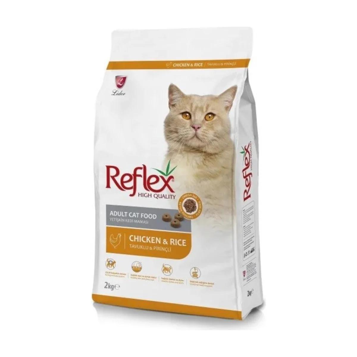 Reflex croquettes pour chat adulte avec poulet et riz 2 kg