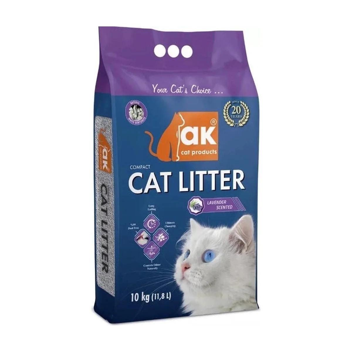 AK Litière agglomérante à grain fin parfum lavande 10 kg
