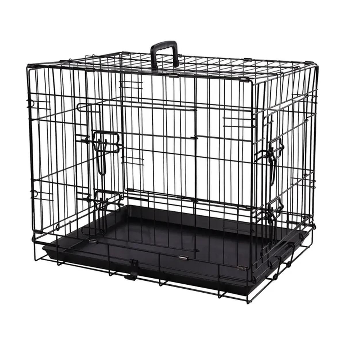 Flamingo Cage métallique Mezo noire pour chien S 61 x 43 x 50 cm