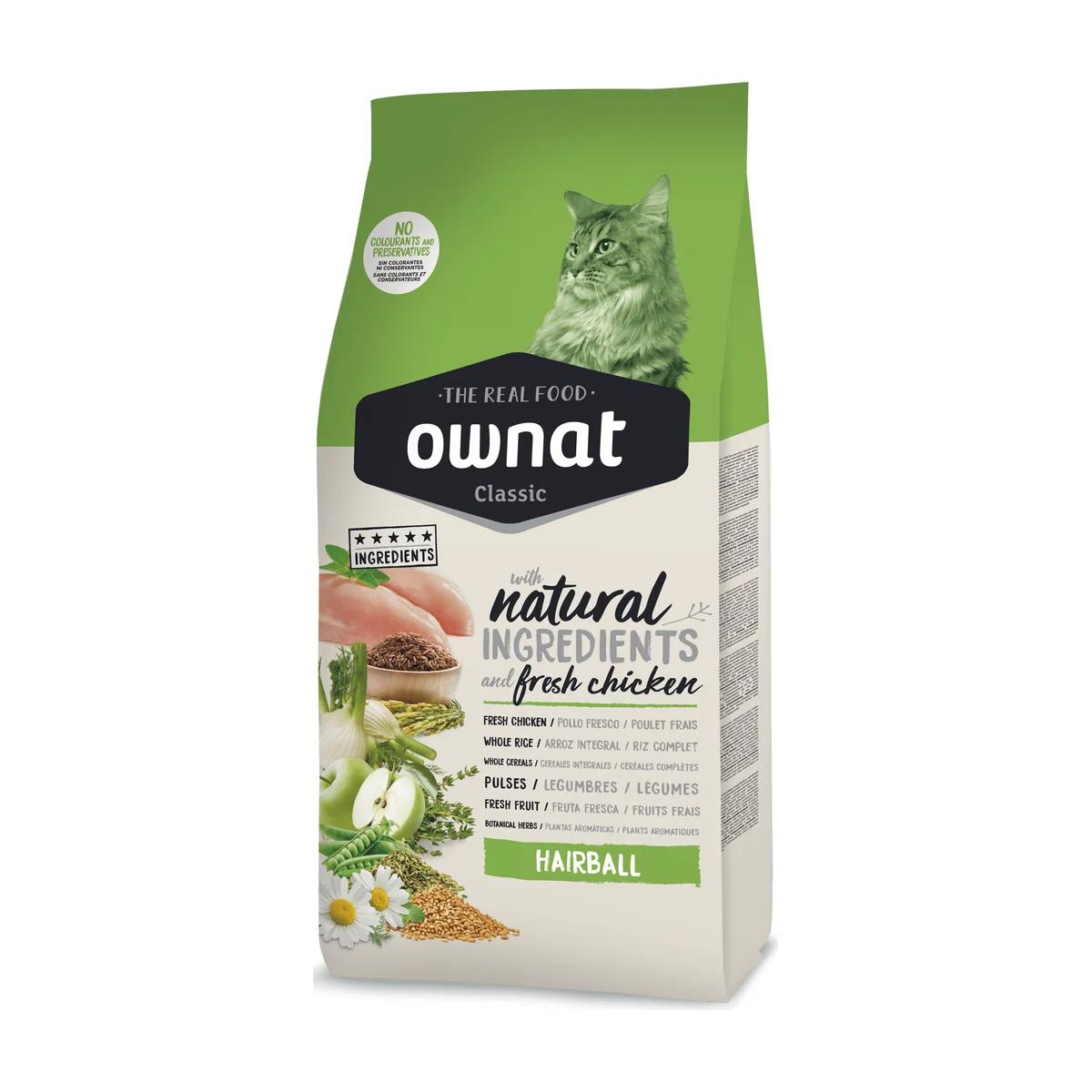 Ownat Classique Hairball croquettes anti-boules de poils pour chat 4 kg
