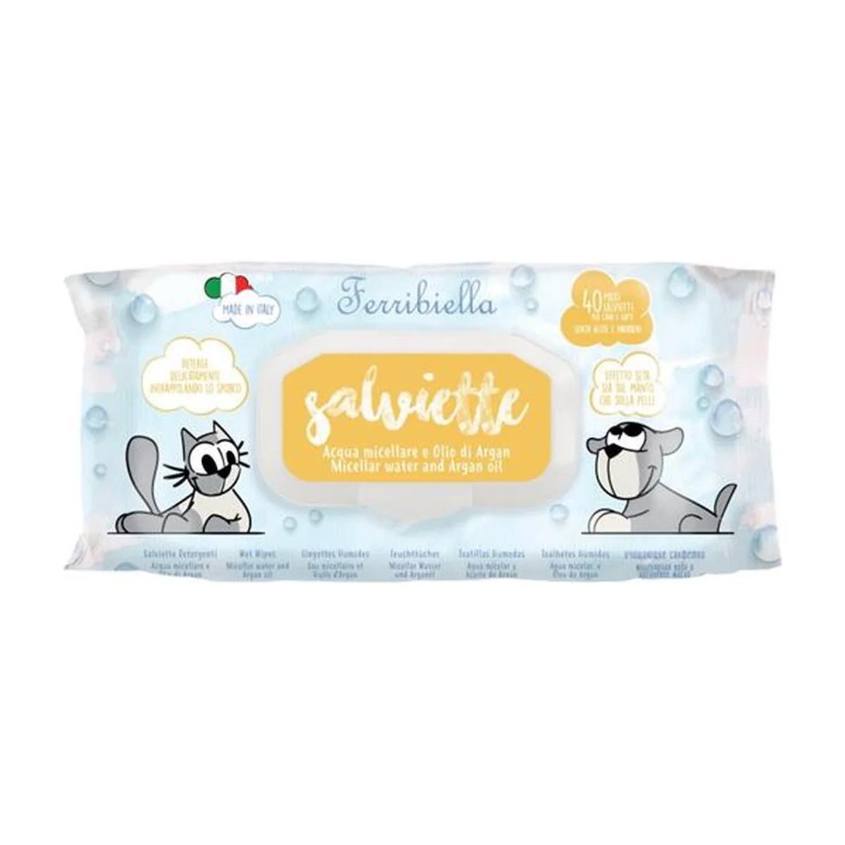 Ferribiella Lingettes nettoyantes pour chien eau micellaire et argan 40 pièces, Ferribiella à Casablanca