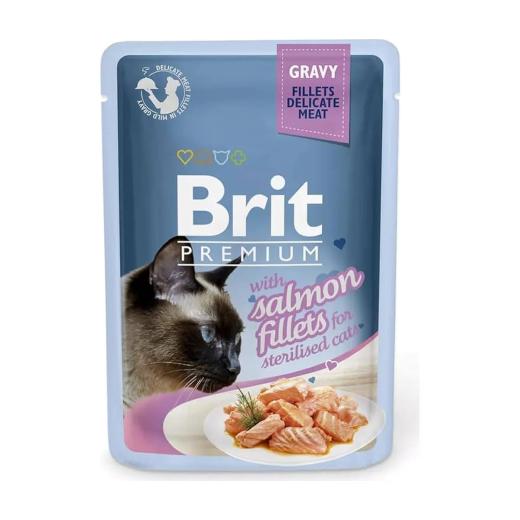 Brit Premium Fillets in Gravy with Salmon for Sterilised Cats 85 g, Brit à Casablanca