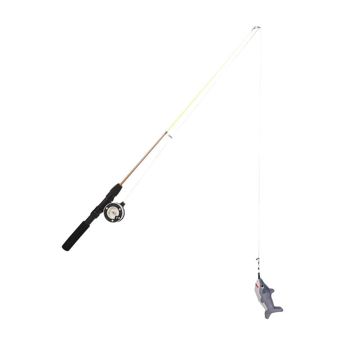 Flamingo Jouet pour chat Rodney requin et canne à pêche gris 41 cm