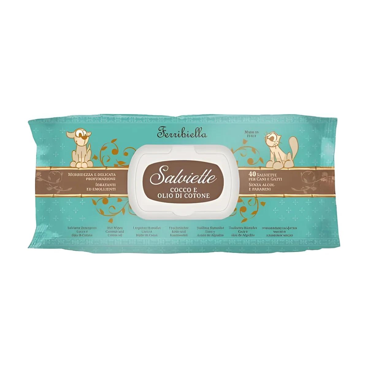 Lingettes Humides pour Chiens et Chats à l'Huile de Coton – Ferribiella