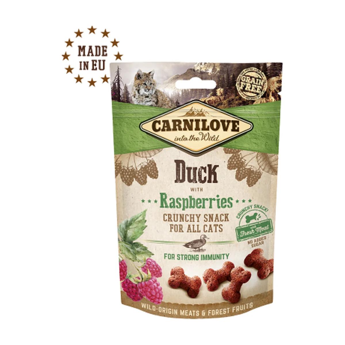 Carnilove Snack Crunchy friandise pour chat au canard et aux framboises 50 g