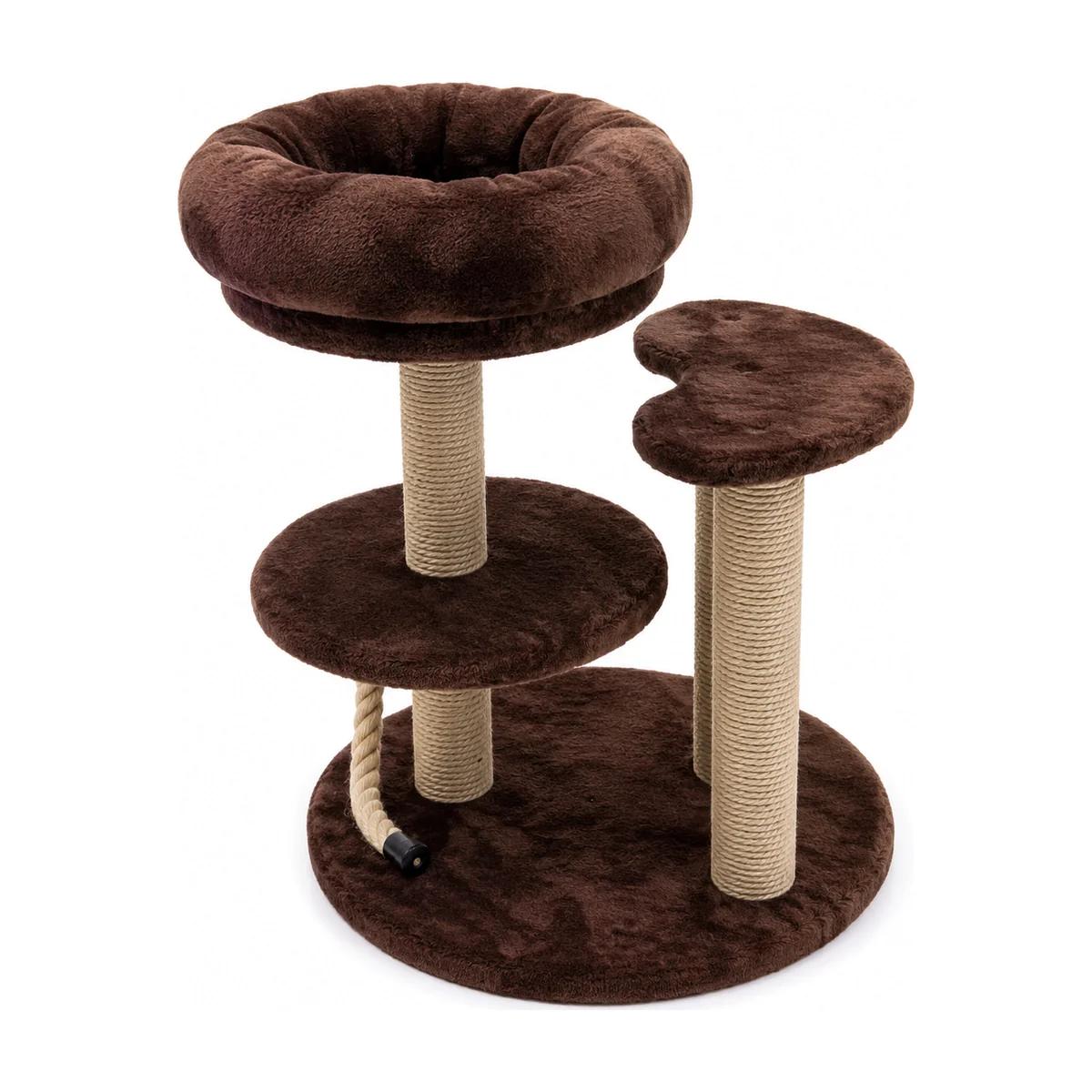 Arbre à Chat Multi-Niveaux avec Griffoirs et Plateformes Marron foncé