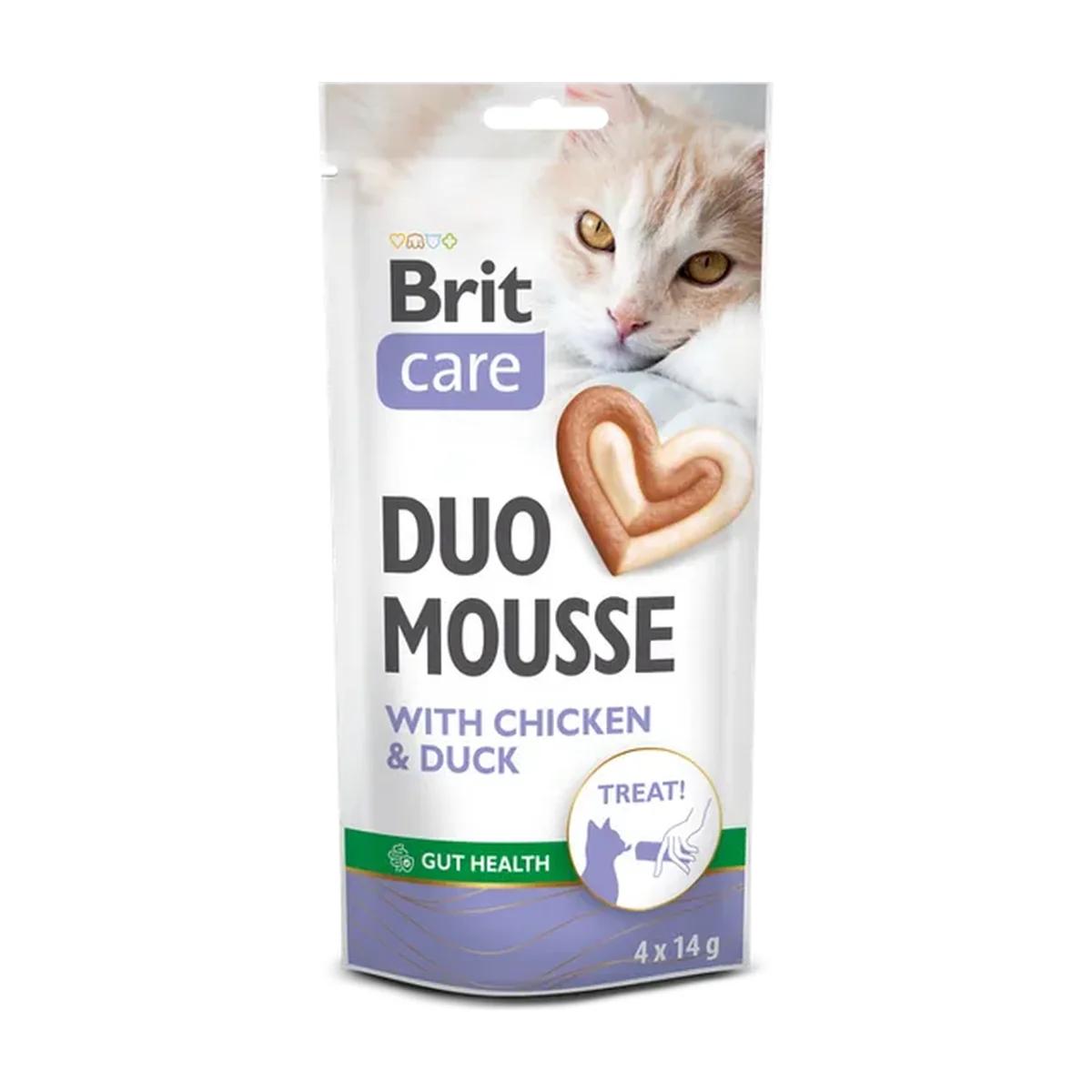 Brit Care Duo Friandise Mousse au Poulet & Canard pour Chat – Gut Health 4x14 g