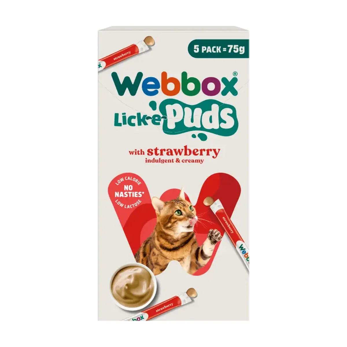 Webbox Lick-e-Puds friandises à lécher à la fraise pour chat, 5x15 g, Webbox à Casablanca