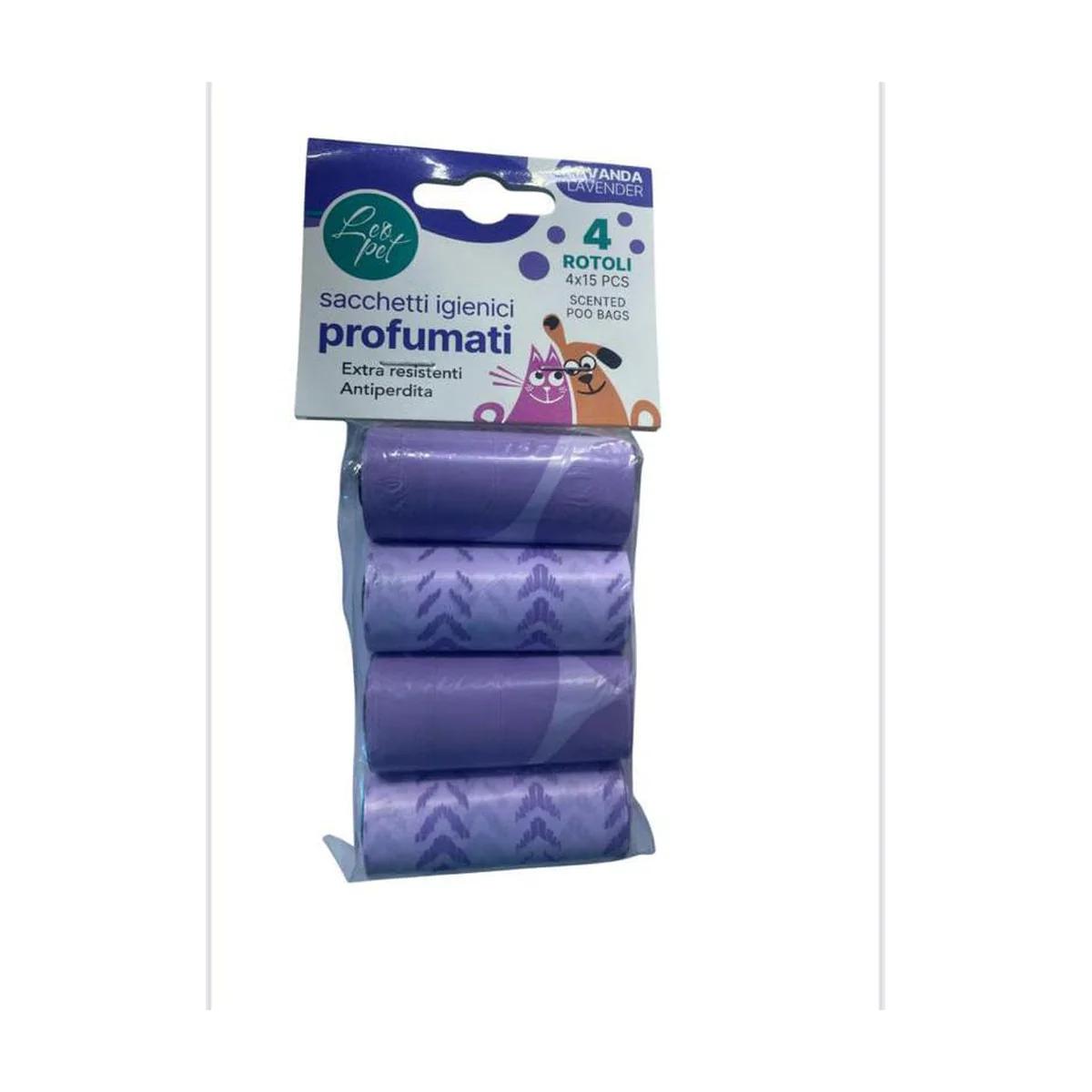 Sacs Hygiéniques Parfumés à la Lavande Couleurs Assorties 4*15 pcs( Sacs à Crottes), Leo à Casablanca