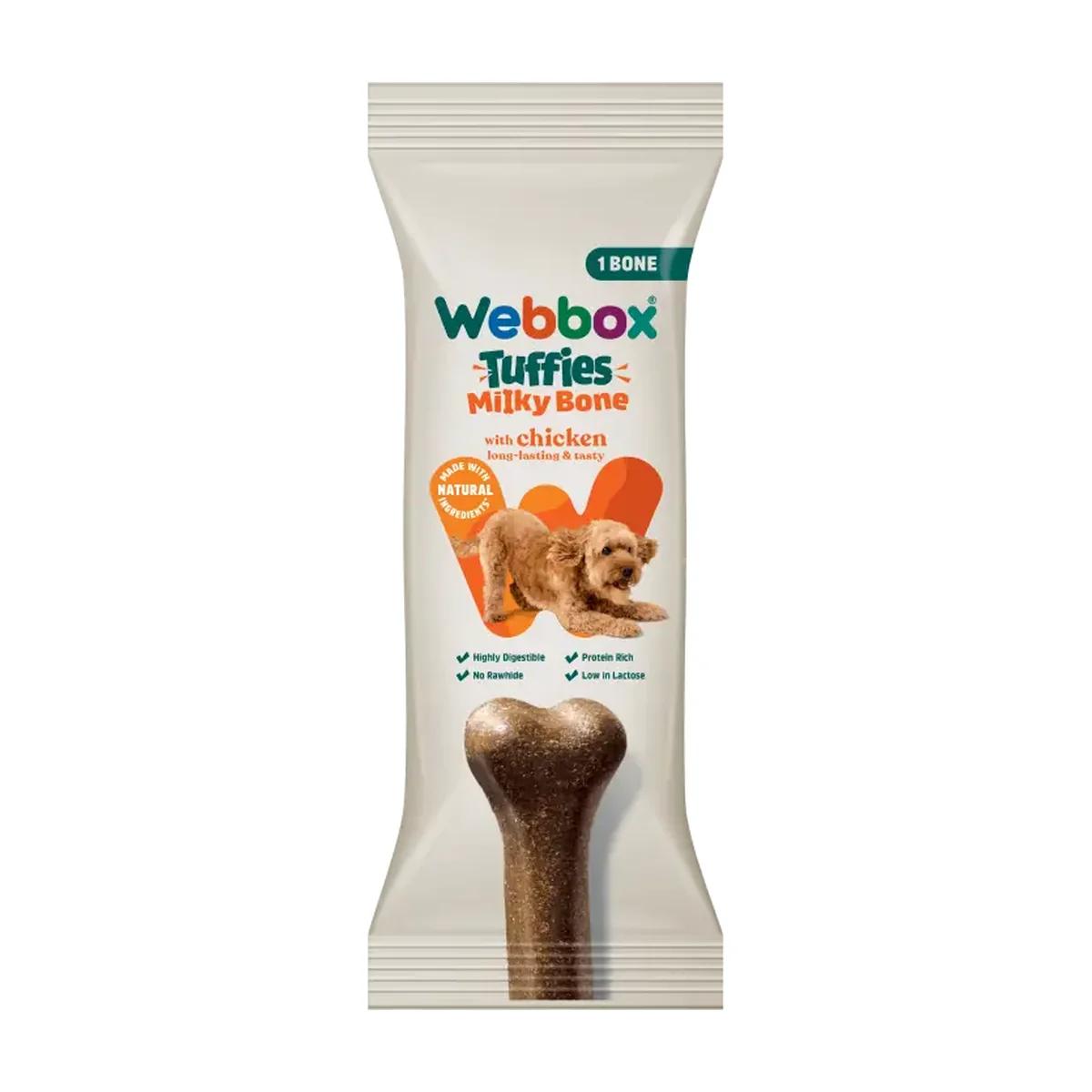 Webbox Tuffies Milky Bone Friandise à mâcher au poulet pour chien 90 g, Webbox à Casablanca
