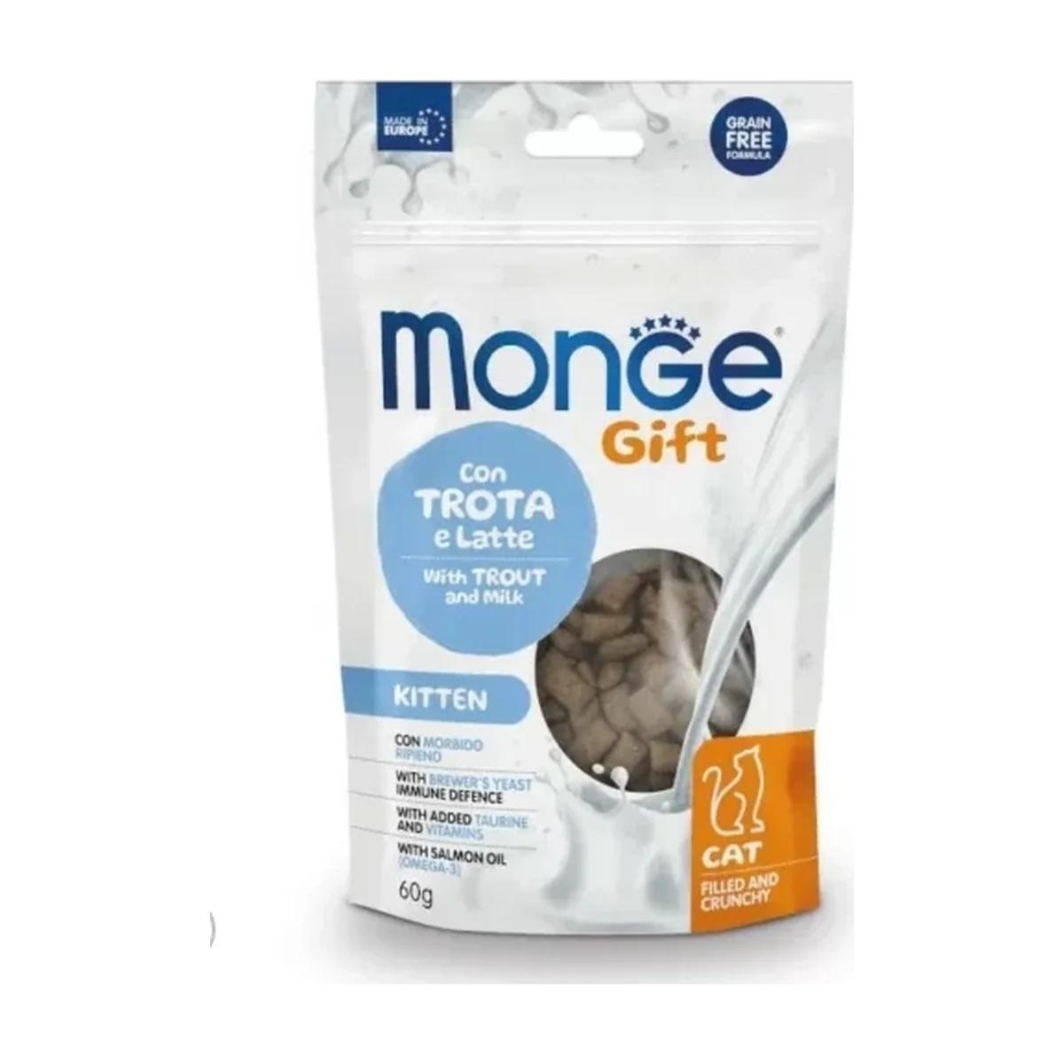 Monge Gift pour Chaton/ Kitten Fourrée et Croustillante à la Truite et au Lait 60 g, Monge à Casablanca