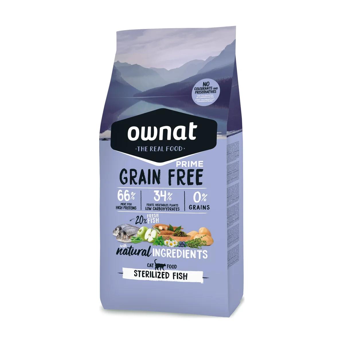 Ownat Grain Free Prime croquettes pour chat stérilisé au poisson 3 kg