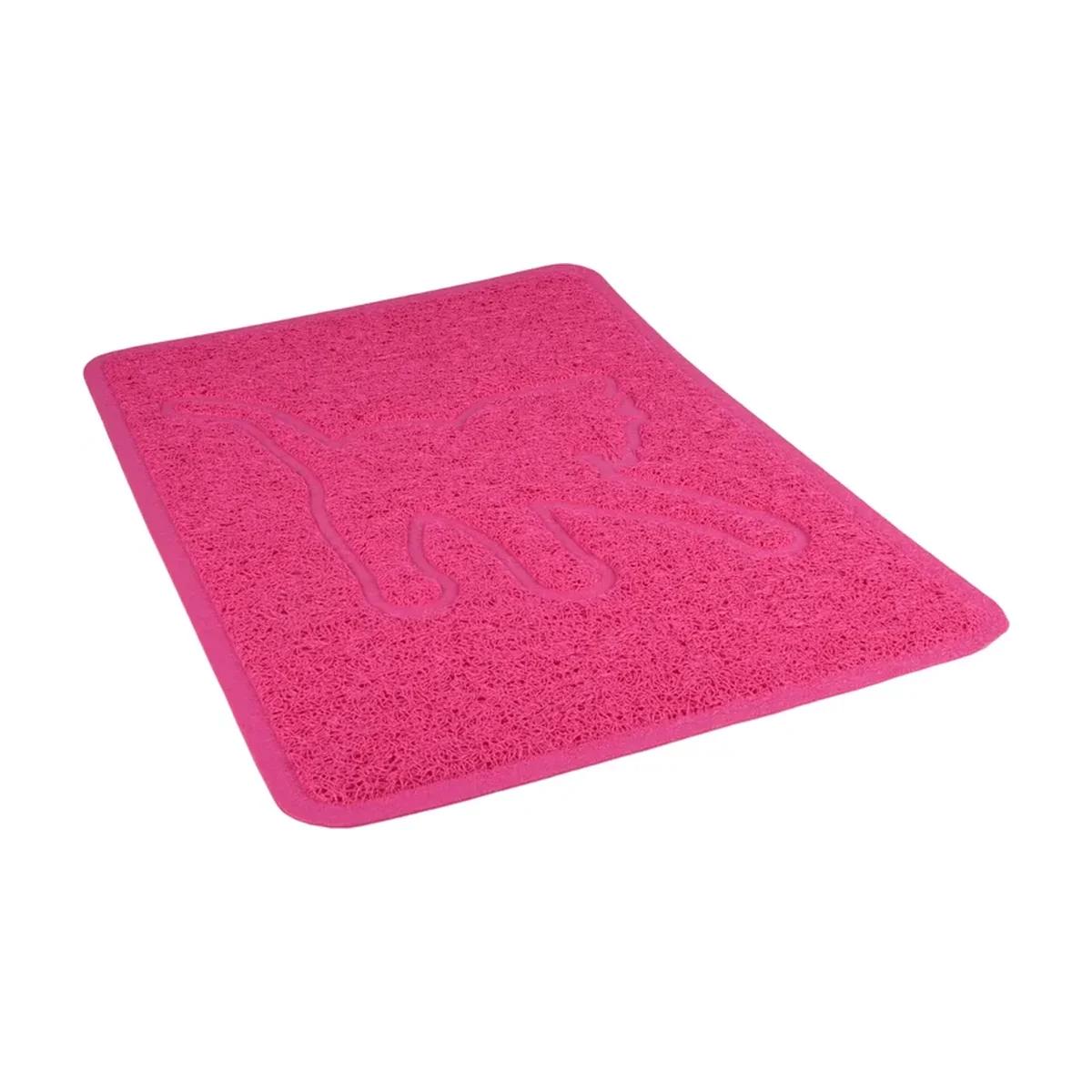 Rosie Tapis de bac à litière pour chat fuchsia 35 x 48 cm