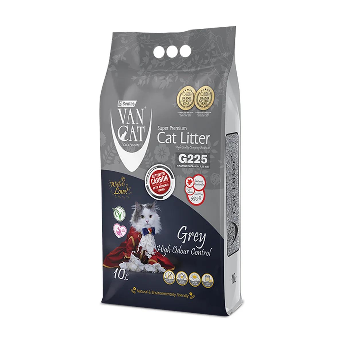 Van Cat Grey litière agglomérante au charbon actif sans parfum 10 L